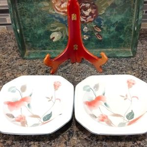 2 Mikasa Bowls Silk Flowers 🌺 cereal soup